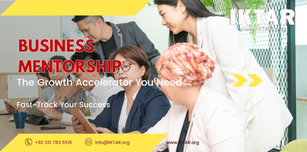 Business mentor guiding a professional through career and business strategies, representing mentorship as a growth accelerator