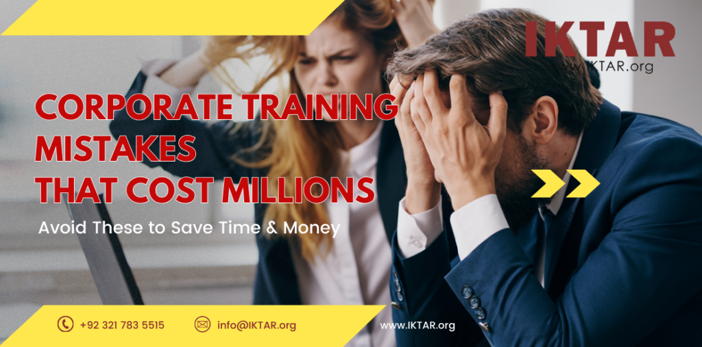 Corporate trainer addressing employees, representing common corporate training mistakes that lead to financial losses.