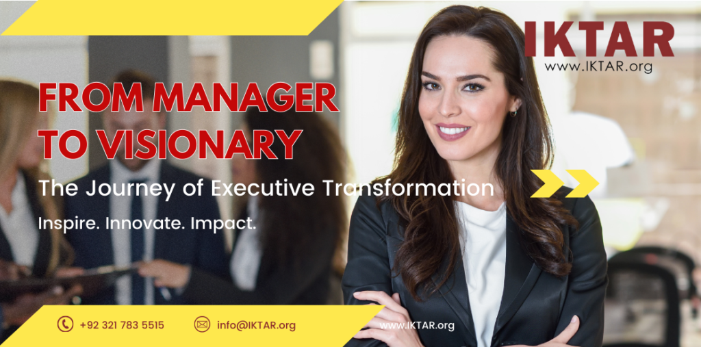 Business executive transitioning from managerial tasks to visionary leadership, symbolizing executive transformation.