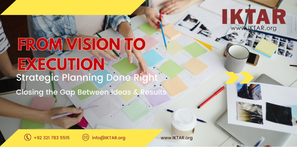 Business leader mapping out strategic plans from vision to execution, representing effective business planning