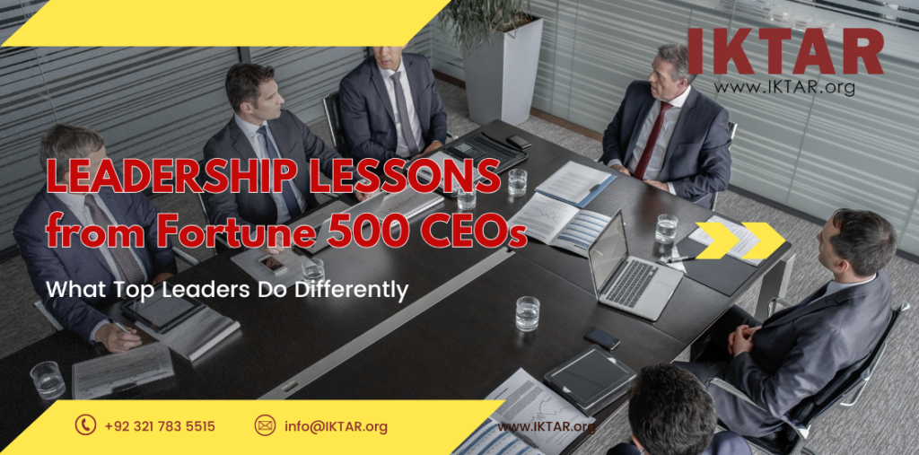 Fortune 500 CEO speaking at a leadership conference, representing key leadership lessons from top executives