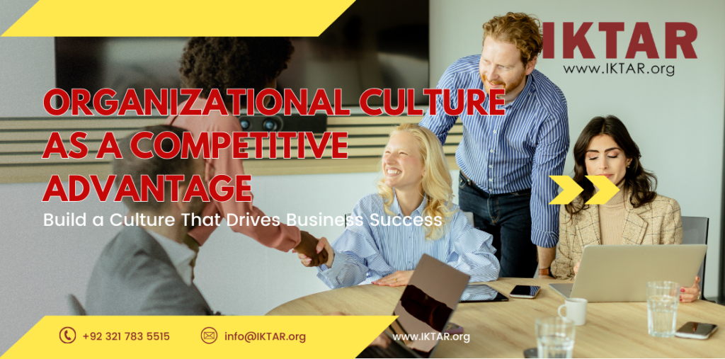 Team collaborating in a vibrant workplace, representing organizational culture as a driver of competitive advantage