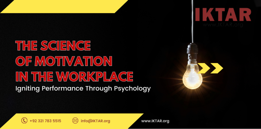 Manager motivating employees in an office meeting, representing the science of workplace motivation.